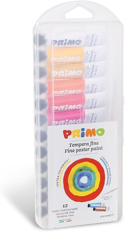 Primo Fine Tempera Paint Tube Set, 12-Colors