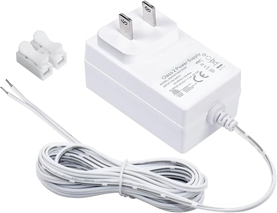 24 Volt Doorbell Transformer 110V/120V AC to DC 24V Adapter Compatible with LED Strip Lights