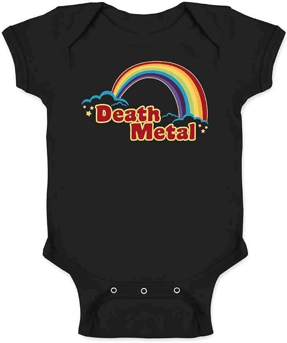 Pop Threads Death Metal Retro Rainbow 70s 80s Sarcastic Infant Baby Boy Girl Bodysuit