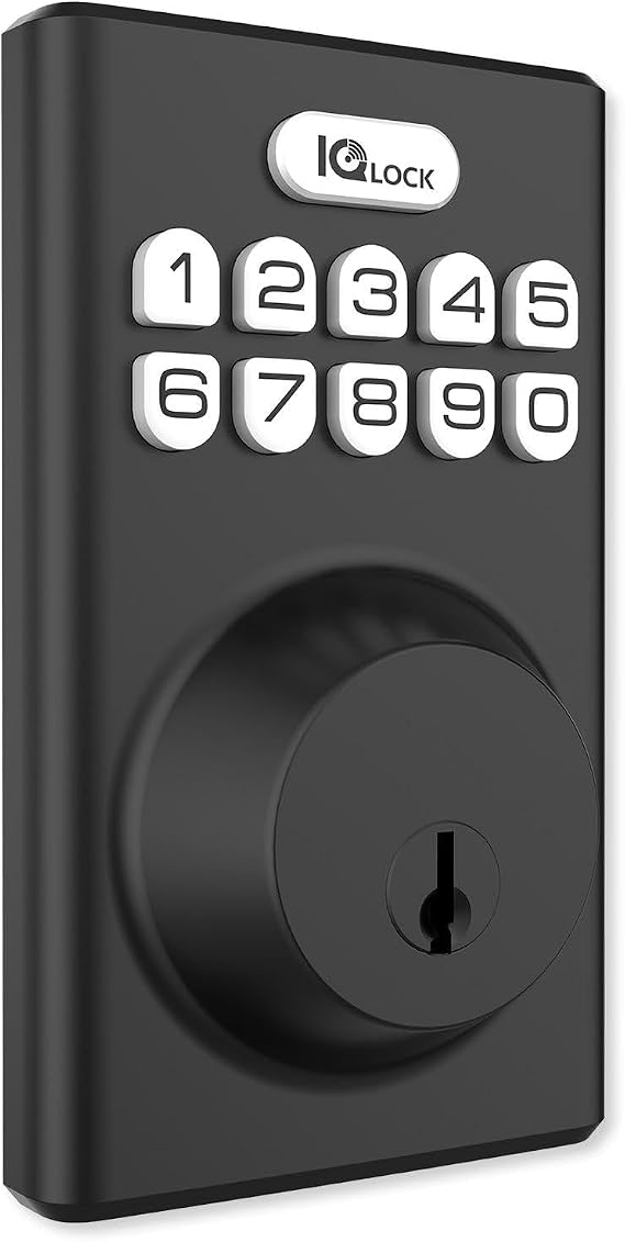 Qolsys IQDLK-PGK-MB IQ Lock-PG Push Button Deadbolt, Matte Black