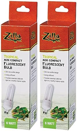 Zilla (2 Pack) Mini Compact Tropical Fluorescent Bulb, 6 Watt