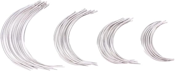 GLSTOY 96pcs C Type Curved Sewing Needles Set Large-Eye Blunt Needles for Hand Sewing Weaving and Crafting for Yarn Tapestry and Embroidery Projects