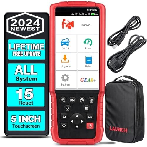 2024 Upgrade LAUNCH CRP429C Elite Android All System OBD2 Scanner with 15 Reset,Lifetime Free Online Update,ABS Bleeding,Injector CodingOilThrottleEPBBMSD-P-FSASTPMS ResetGear Relearn.etc