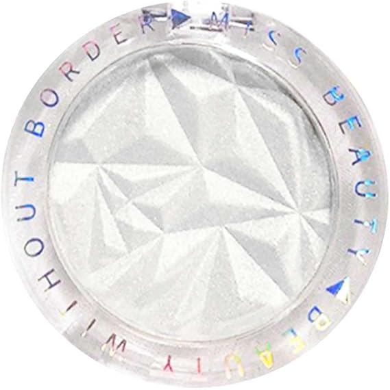 Diamond Shine Highlighter Powder, Pearl White Face Highlighter Makeup, Shiny Sparkling Shimmering Powder for Radiant Luminous Shine, Highlighting and Contouring for Face & Cheeks