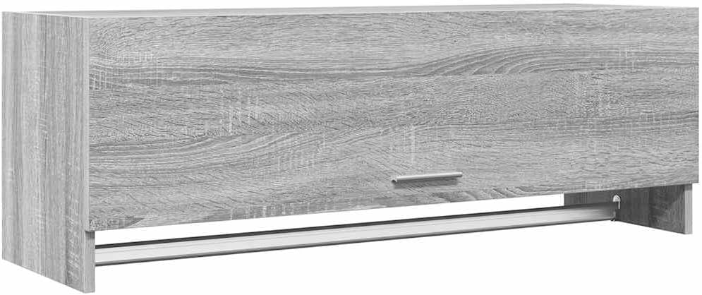 vidaXL Wardrobe - Engineered Wood Closet - Grey Sonoma Clothes Storage Cabinet with Multiple Compartments