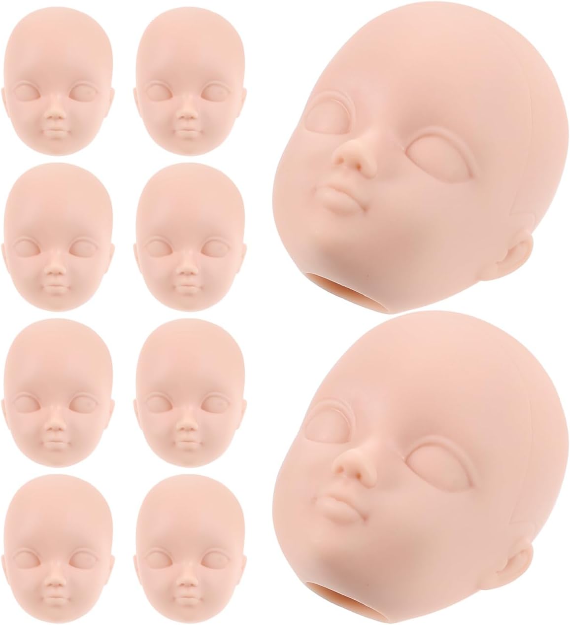 10pcs Dress up Doll Head Worry Dolls Doll Decor DIY Doll Heads for Craft Bald Doll Head Craft Storage Doll Part Toys Training Mannequin Head Hair Plastic Peg Board Baby
