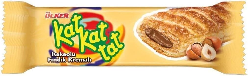 ÜLKER Layers of Taste Hazelnut Cream Puff pastry Wafer, 28 Gr