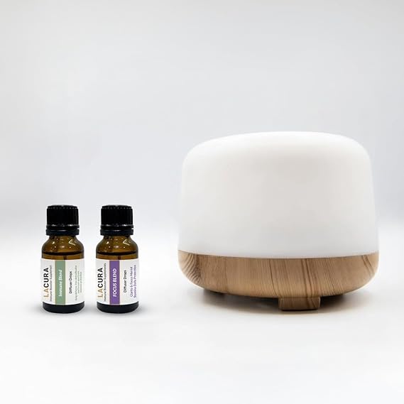 Immune & Focus Essential Oil Blend with Diffuser 2 x 15ml (Rosemary, Eucalyptus, Lemon, Clove, Cinnamon, Juniper Berry, Peppermint, Basil) Aromatherapy Oils to Support Focus and Mental Clarity