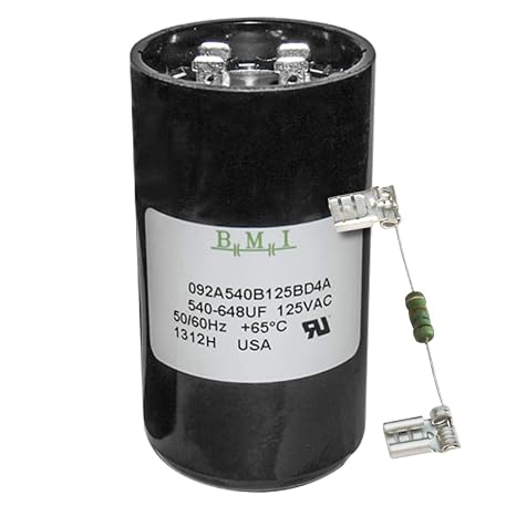 540-648 uF x 110 125 VAC - BMI/USA Start Capacitor # 092A540B125BD4A with Bleed Resistor