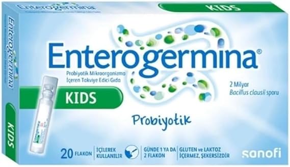 EnterogerminaKids (20 Vials) 1-Pack, Ready-to-Use Liquid Vials for Kids, 20 Individual Single-Use Vials, Gluten Free, Lactose Free, Sugar Free