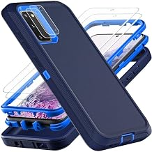 YKHJKLEC for Samsung Galaxy S20 Case, ONLY,[NOT FIT Galaxy S20 FE/S20 Plus/S20 Ultra], with 2Pcs [Self Healing Flexible TPU Screen Protector & Camera Lens Protector] (Navy Blue)