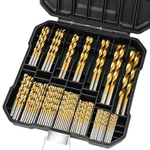 Metric 99 Pcs Titanium Twist Drill Bit Sets,135 Tip High Speed Steel,Sizes from 1/16" to 3/8",Ideal Drill Tool for Wood/Aluminum Alloy/Cast Iron/Fiberglass/Plastic,with Index Storage Case
