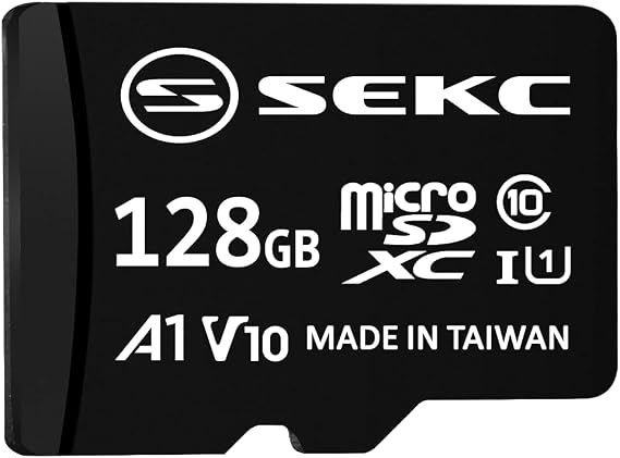 SEKC 128GB microSDXC Memory Card with SD Adapter UHS-I U1 A1 V10 Full HD 4K Ultra HD (SV10A1128)