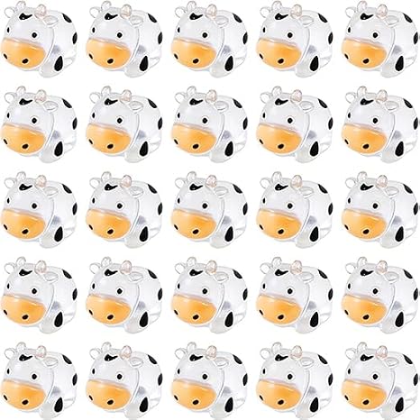Halloween Glow-in-the-Dark Mini Cow Figurines, Multicolor Resin Animals, 25Pack, 0.7x0.6x0.4 Inche Desk Decor