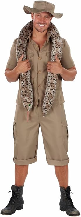 Orion Costumes Men's Khaki Safari Jungle Explorer Suit Zoo Keeper Fancy Dress Costume