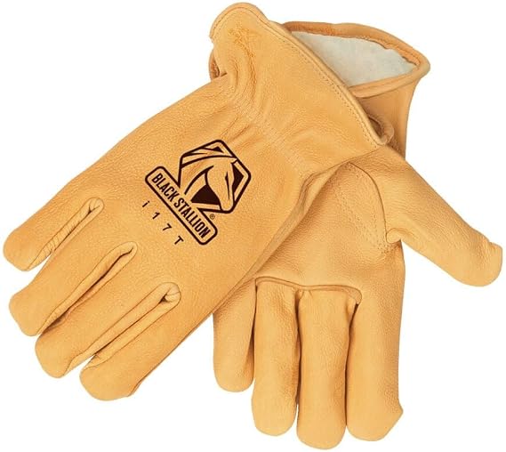 Black Stallion I17T Deerskin Thinsulate Insulation Lined Driving Gloves - Large