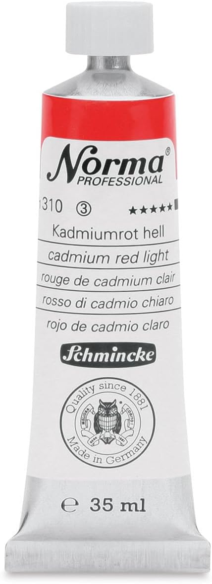 Schmincke Norma Professional Oil Paint - Cadmium Red Light, 35 ml, Tube