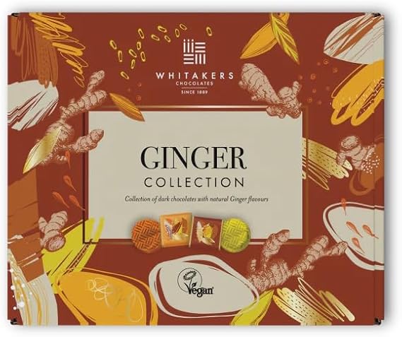 Ginger Collection - Dark Whitakers Chocolates Box 170g (Pack of 2)