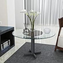 Round Tempered Glass Table Top Clear Glass 1/4" Inch Thick Round Polished Edge (Transparent + Glass + 24")