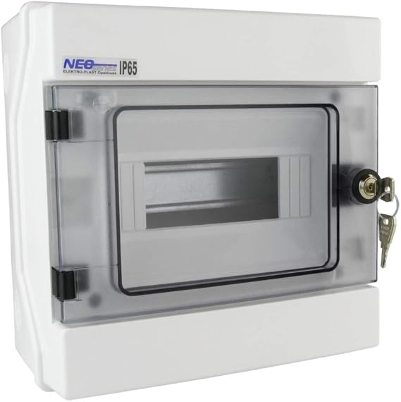 Elektro-Plast Distribution Box Small Distribution Box RH-8/Z AP Lock IP65 8Modules 36.9 VDE E-P 4033, 1, Grey