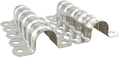 10pcs M20 U-shaped Bracket Stainless Steel Rigid Pipe Strap Clamp Silver Tube Strap Tension Clip Fit for 12 Diameter Water Pipe