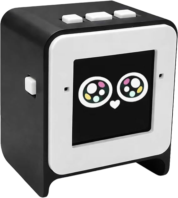Smart AI Desktop Companion, a Portable Interactive AI Device Featuring a Cute Facial Display; a mini smart Desktop Companion Ideal for Home, Office and Study environments(Black)