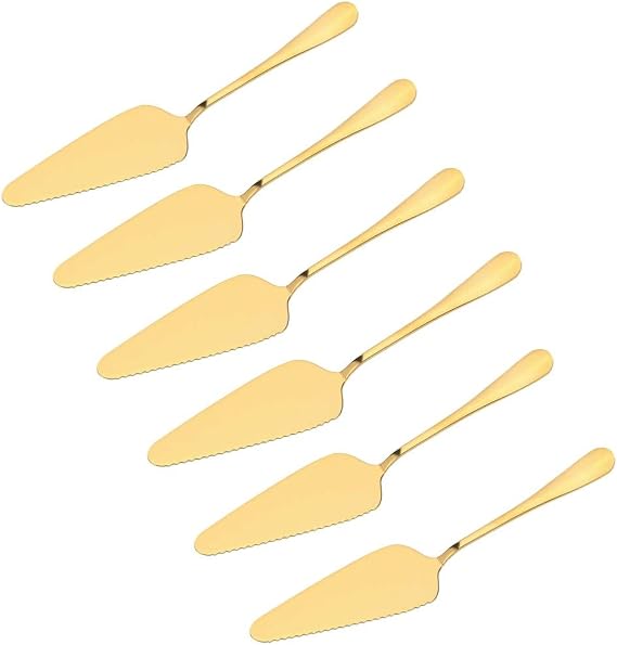 Pie Cake Server Set Stainless Steel Cake Cutter Pie Cake Slice Dessert Server Cutter Pizza Shovel Tart Dessert Slicer Server 6 Pack