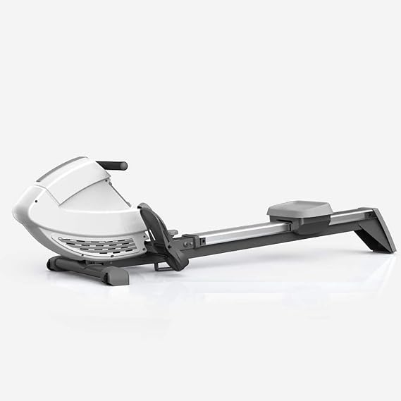 Rowing Machines Rowing Machine Foldable Rowing Machine Aerobic Exercise with LCD Smart Display 90 Foldable Storage 8-Level Resistance Adjustment (White)