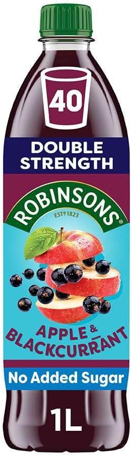 Robinsons Fruit Squash Low Calorie Double Strength Apple and Blackcurrant 1 Litre | No added sugar