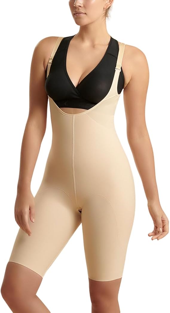 MARENA SFBHRS Girdle with High-Back & Reinforced Panels Adjustable Open Crotch Girdle, Stage 2, M, Beige