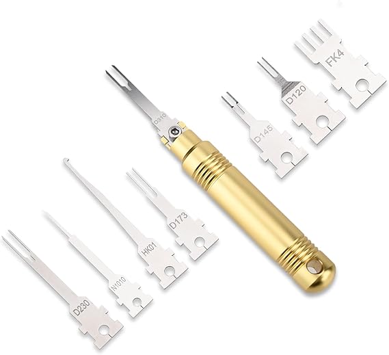 Terminal Pin Removal Tool Kit ,Electrical Pin Extractor Tool, Terminal Removal Tool,with 8PCS Replacement Tips Universal for Automotive/Computer Repair Terminal Release Tool kit.