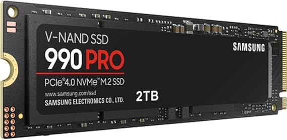 SAMSUNG Samsung 990 PRO 2TB, 3-bit TLC V-NAND, M.2 (2280), NVMe 2.0, R/W(Max) 7,450MB/s/6,900MB/s, 1,400K/1,550K IOPS, 1200TBW,