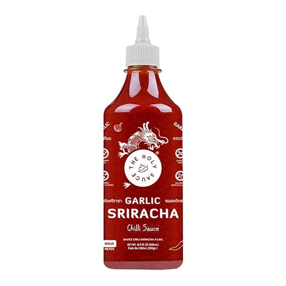Sriracha Chili Sauce - No MSG, No Artificial Flavors or Colors, Gluten Free (Garlic, 580g)