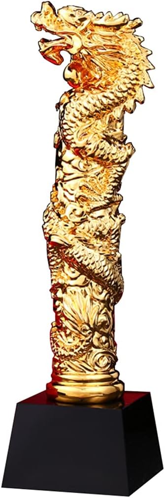 Trophies Creative Dragon Trophy Resin Gold Plating Trophy Champion Trophy Growth Trophy Campus Activity Trophy Company Team Souvenirs (Color : Gold, Size : 288cm)
