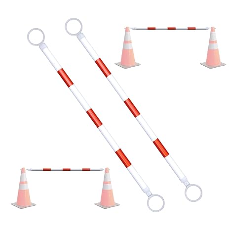 AIWFL 2 Pack Retractable Traffic Cone Bar from 3.8ft to 6.56ft