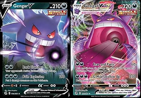 Gengar V & Vmax - 157/264 Fusion Strike - Pokemon Ultra Rare 2 Card Lot