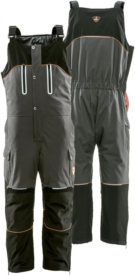 RefrigiWear Insulated Bib Overalls for Men - Wind-Resistant Work Bibs -40F Winter Overalls - Mens Insulated Coveralls