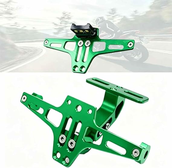 Motorcycle License Plate Holder for Kawasaki Ninja H2/H2R 2015-2026,Fender Eliminator Kit Aluminum Alloy Sturdy Adjustable Angle LED Light
