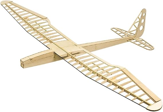 Viloga Balsa Wood Model Airplane Sunbird Sailplane, 1.6M Laser Cutting Unassembeld Model Plane Kits to Build, DIY Flying RC Glider Plane for Adults (KIT+Motor+ESC+Servo+Covering)