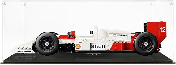 Acrylic Display Case Compatible with Lego Icons McLaren F1 MP4/4 & Ayrton Senna 10330 Display, Dust-Proof Storage and Organisation Case Box, Size: 38 x 20 x 20 cm(No Model)