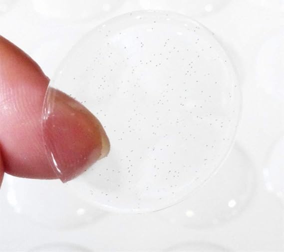 100PCS of Clear Glitter Epoxy Round Circle Dome Sticker Adhesive Back Dome Glitter DIY for Bottle Cap and Pendants (1")