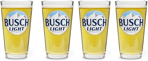 Busch Light Signature 16 Ounce Pint Glass - Set of 4