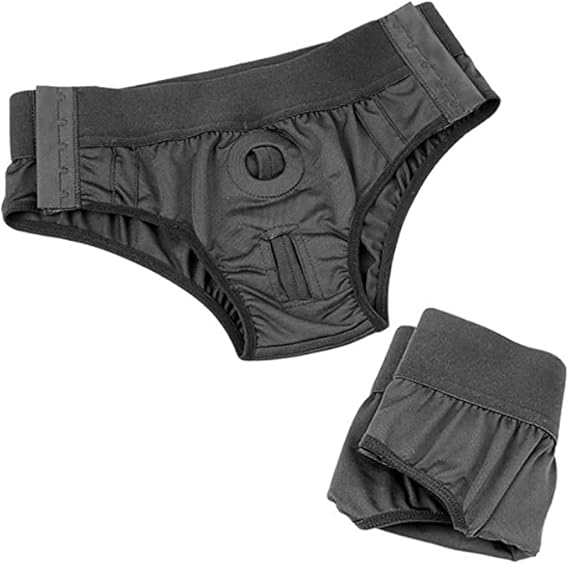Comfortable Soft Belt Pants Harness Underpants for Women Couples Unisex Briefs Black, Adjustable size