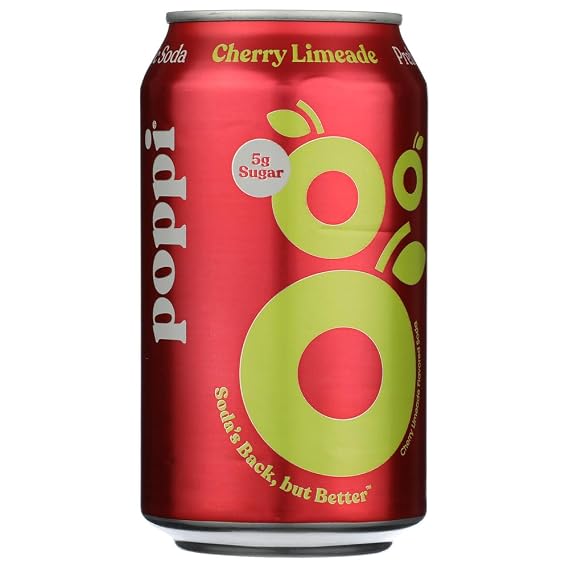 Poppi Cherry Limeade Prebiotic Soda Single, 12 Fl Oz (Packaging May Vary)