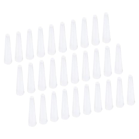 YOKIVE 30Pcs Silicone Rubber Stoppers, Tapered Plugs with High-Temperature Resistance | Protect Hole, Great for Lab Industry (White, 1/8" to 15/64")