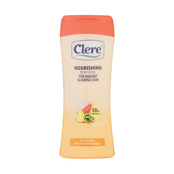 CLERE Nourishing Body Lotion - Tropical Fruits - 400mL, 13.53 Fl Oz (Pack of 1)