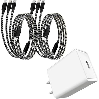 IDISON USB C Multi Charging Cable [2Pack 4FT]20W USB C Charger Wall Charger