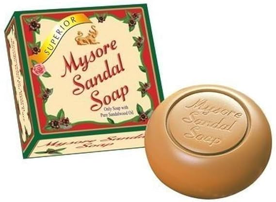 Mysore Sandal Soap Bar 150g - Pure Sandalwood Oil Enriched Soap for Glowing and Soft Skin For Daily Bath (Pack of 1)