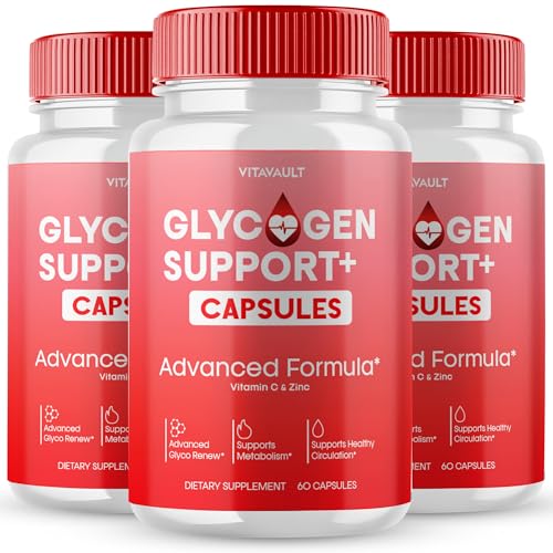Glycogen Support Capsules, Advanced Formula Support Supplement, All Natural Formula Pills to Maintain Healthy Levels, Overall Wellness - Maximum Strength, Glycogen Support Pills Reviews 3 Pack