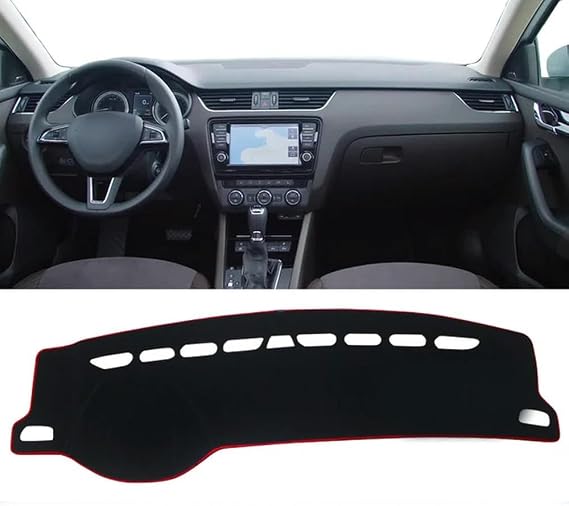 Car Dashboard Cover Anti-Scratch Dash Cover Interior Dash Covers - for Skoda Octavia 3 A7 MK3 5E 2013-2019, A Lhd Red Side